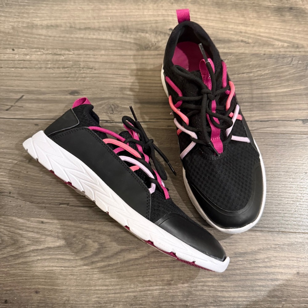 Vionic Zeliya Womens Sneakers Black Pink Orthotic Walking Shoes Size 8‎